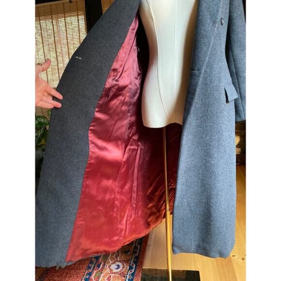 Vintage Wool Trench Coat Grey - Picture 4 of 8